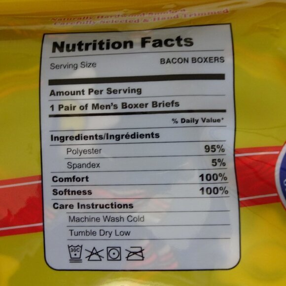 Bacon Theme Men's Boxer Briefs Size M Funny Underwear Gift Size 32 - 34 - Picture 9 of 10